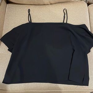 Black Off Shoulder Boxy Top